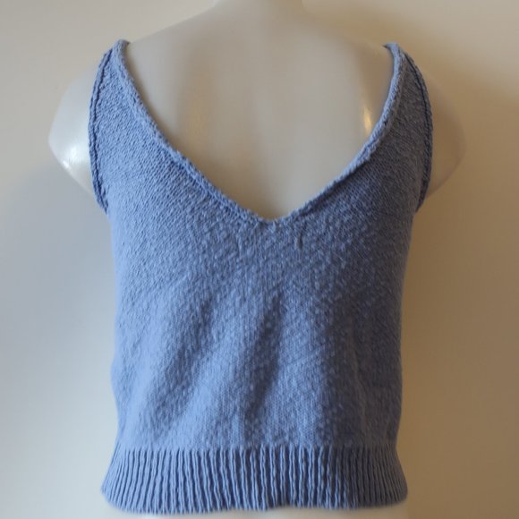 Zara Blue Knit Tank Top - Picture 4 of 6